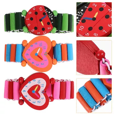 Wooden Watch Learning Toys For Kids - 3pcs Early Education For Toddlers • £5.25