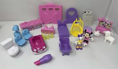 Minnie Mouse Disney Doll House Furniture Lot Replacement Bow Sweet Home 20 Pcs • $21.95