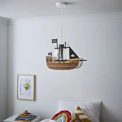 Hikaru Ceiling Light Pirate Ship Pendant Plastic Adjustable Height IP20 Indoor • £11.99