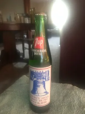  7-UP Commemorative Pop Unopened Bottle 16 OZ  1776 Liberty Bell Bicentennial • $8