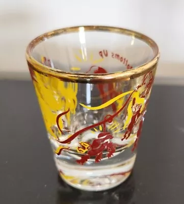 Vintage Shot Glass Bottoms Up Mid Century Barware Bull Riding Monkey 1 Oz • $12