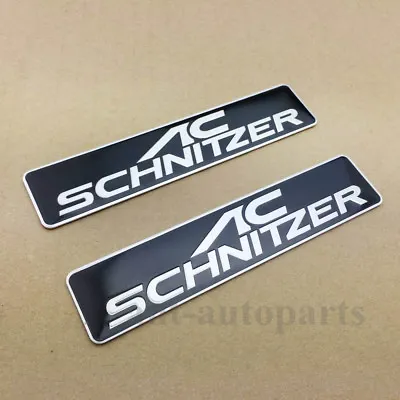 2x Aluminum AC Schnitzer  Emblem Car Badge Decal Sticker • £10.86