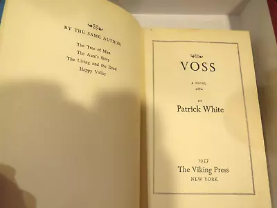 Vintage 1st Edition Voss By Patrick White -1957 Hardcover - No Dust Jacket • $10.79