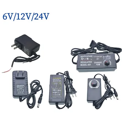 £5.28 • Buy 6V 12V 24V Volt 1A-5A Main Power Supply DC Adapter 2 Pin UK Plug Charger Black