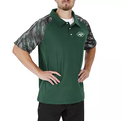 Zubaz NFL Men's New York Jets Elevated Field Polo W/ Viper Print Accent • $38