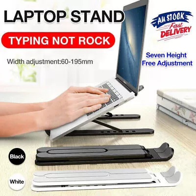 Folding Laptop Stand Portable Tablet Holder Bracket Desktop Adjustable Riser AU • $10.27