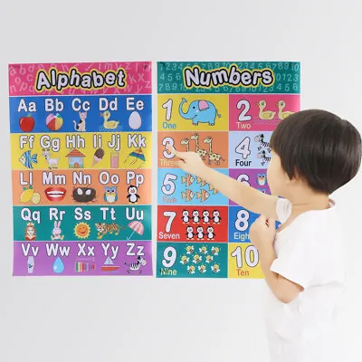 2pcs Educational Wall Charts Early Educational Alphabet Wall Chart Poster • £8.14