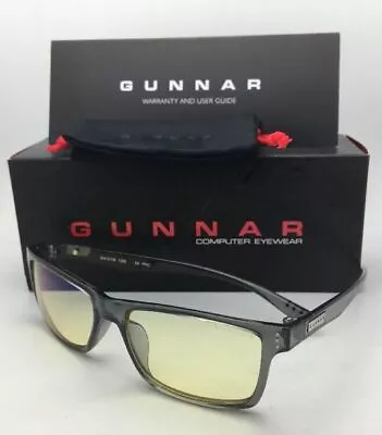 New GUNNAR Computer Eyeglasses VERTEX 54-16 Smoke Frames W/ Amber Yellow Lenses • $59.95