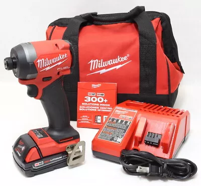 Milwaukee 2953 M18 Fuel Brushless Impact Driver 1/4  W/ Battery Charger Bag • $110