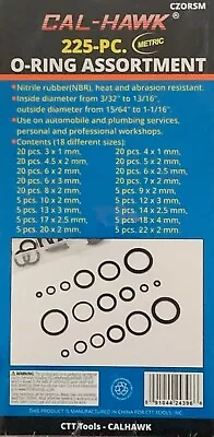 225 O-Ring Assortment Kit METRIC Pneumatic Air Rubber Hydraulic Tool Paintball  • $9.99