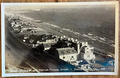 1930s Vtg RPPC Homes Of Motion Picture Stars - Santa Monica California Postcard • $3.95