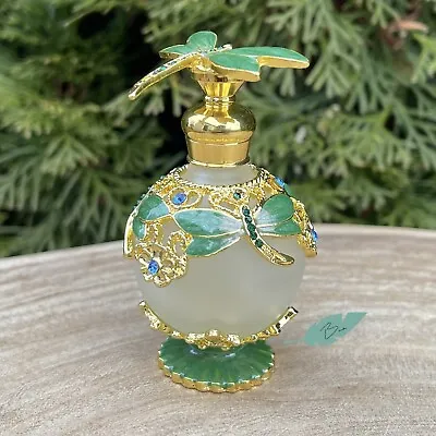 Dragonfly Vintage-Style Perfume Bottle 25mL In Emerald Green • $15.75
