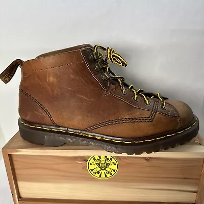 Dr Martens 8088 Brown Leather Boots Vintage Made In England Men Size 9 US 8 EUR • $70