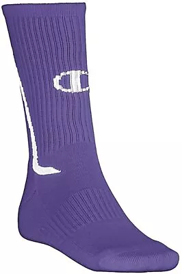 $8.99 • Buy NEW! Champion Adult Unisex Soccer / Sport Crew Socks, Purple & White, 1 Pair