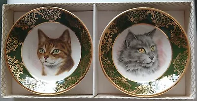 WEATHERBY DURABILITY HANLEY ENGLAND ROYAL FALCON WARE - CAT DISHES X2 - LOOK! • $19.70