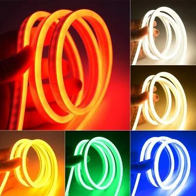 $6.99 • Buy 12V Flexible LED Strip Waterproof Sign Neon Lights Silicone Tube 1M 2M 3M 5M USA