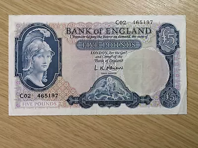 Bank Of England £5 Pound O'Brien 1957 (B277) . • £23