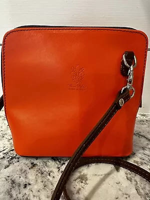 Vera Pelle Genuine Italian Leather Mini Crossbody Bag Orange • $19