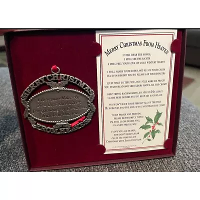 Merry Christmas From Heaven Pewter Ornament Loved One Memorial Tree Decoration • $22