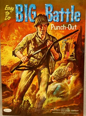 1964 BIG BATTLE - MILITARY WWII PUNCH-OUT BOOK By WHITMAN  - VINTAGE & UNCUT • $43.99