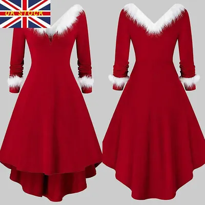 £16.89 • Buy Mrs.Santa Claus Outfit Xmas Party Costume Lady V Neck Christmas Fancy Dress QN