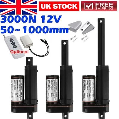 12V 3000N Linear Actuator 50-1000mm Electric Linear Motor For Door Opener Fast • £20.39