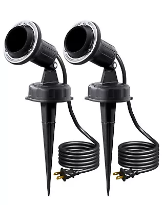 EDISHINE 120V Hristmas Spotlight Outdoor Plug In Outdoor Flood Stake Lights 2pc • $25.49