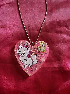 Handmade Kawaii Marie Disney Resin Heart Charm Necklace Aristocats Fairy K Rare • $11.81