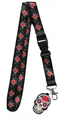 Day Of The Dead Sugar Skull Charm Lanyard • $5.99