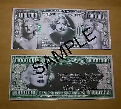 Marilyn Monroe Novelty Million Dollar Bank Note Millionaire Banknote  • £0.99