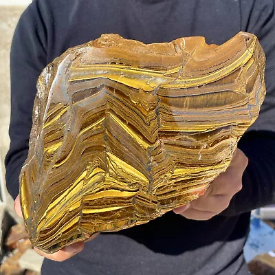 12.89LB Large Golden Tiger'S Eye Rock Quartz Crystal Mineral Specimen Metaphysic • $2.25