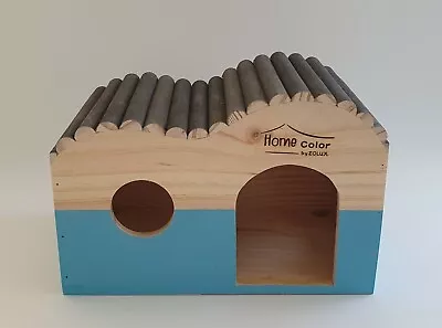 Rabbit Ferret Chinchilla Guinea Pig Wooden House Pet Hamster Rodents Blue / Grey • £13.99