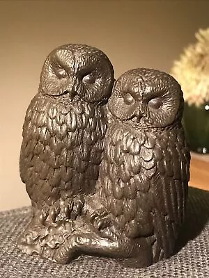 HEREDITIES Cold Cast Bronze Owls Signed Tom Mackie • £13.99
