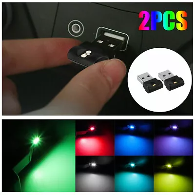 2x Mini LED USB Car Interior Neon Atmosphere Light Ambient Lamp Bulb Accessories • $6.59