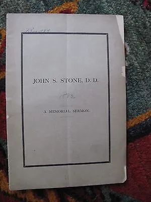 Memorial Sermon 1882 Dr. John Stone Massachusetts Theology School Dean Episcopal • $45