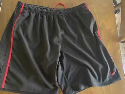 Vintage Y2K 2000 Nike Black & Red  Men's Swoosh Athletic Gym Shorts - Size XXL • $19.95