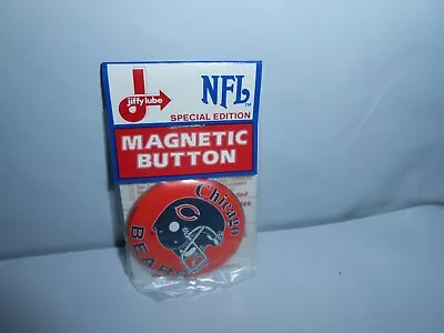 Vtg Nos Jiffy Lube Chicago Bears Nfl Magnetic Button Standing Board Magnet 1 7/8 • $8.88