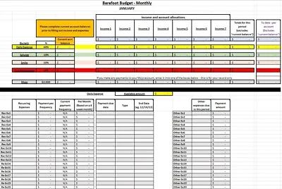 Barefoot Investor 12 Month Automated Budget Workbook • $10