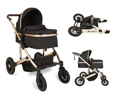 2in1 Luxury Newborn Baby Stroller.  Convertible 0-36 Months (Gold-Black) NEW • $180