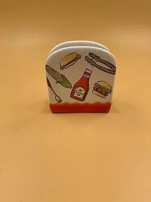 CASA VERA By Ganz Picnic Themed NAPKIN HOLDER 4.5” X 4.25” • $5