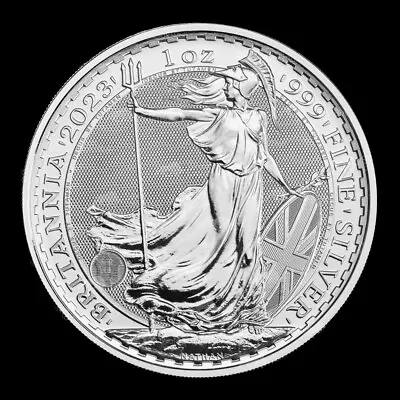 2023 1 Oz 999 Silver UK Britannia Royal Mint £2 GEM BU Coin From Mint Roll #5 • $32.99