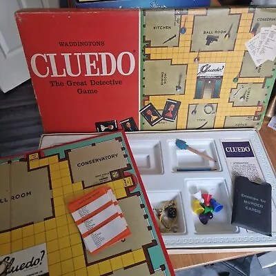Vintage Cluedo Board Game By Waddingtons 1970s 95% Complete - UK Fast Shipping • £10.95