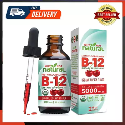 Organic Vitamin B12 Liquid - Sublingual Extra Strength 60 X 5000 Mcg • $31.05