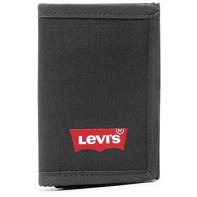 Levis Batwing Trifold Men Wallet Lifestyle Casual Black Logo 38094-0036 • £27.18