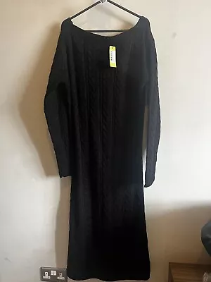 Boohoo Black Cable Knit Dress • £2.99