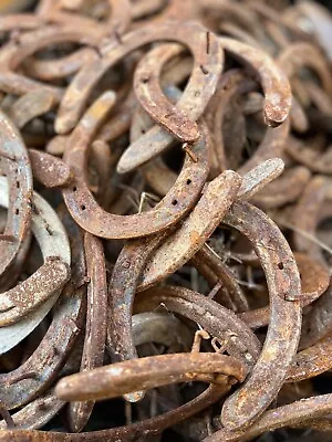 50 Used Steel Nevada Rusty Horseshoes W/Nails Lot Art Decor Rustic Western Weld  • $75.99