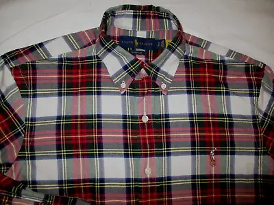 $45 • Buy Near New Ralph Lauren  Mens Nice Multicoloured Check Long Sleeve Shirt Sm - Med