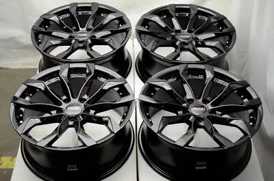 Kudo Racing Intimidate 18x8 5x114.3 +40mm Full Black W/Chrome Rivets Wheels Rims • $889