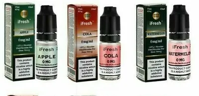 IFRESH Vape E Liquid 10ml E Liquid Vape Juice X5 X10 Multipack Deals 3/6/11/18mg • £7.95