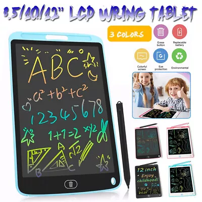 1-2P LCD Writing Tablet Electronic Drawing Notepad Doodle Board Kids Gift Office • $11.59